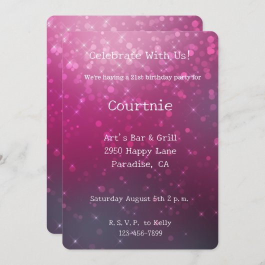 Bourgogne wijn roze Bokeh verjaardag Kaart (Voorkant / Achterkant)