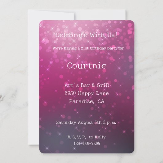 Bourgogne wijn roze Bokeh verjaardag Kaart (Voorkant)