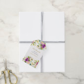 Bourgogne Wijn Roze Waterverf Bloemen Gift label Cadeaulabel (Met Touw)