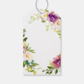 Bourgogne Wijn Roze Waterverf Bloemen Gift label Cadeaulabel (Achterkant)