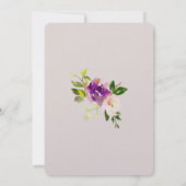 Bourgogne Wijn Roze Waterverf Bloemencrème Trouwen Kaart (Achterkant)