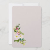 Bourgogne Wijn Roze Waterverf Bloemencrème Trouwen Kaart (Achterkant)