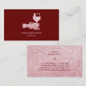Bourgogne Wijnbartender Sommelier Roos Gold Visitekaartje (Voorkant / Achterkant)