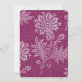  Bourgogne Wijnkant Bloemen Romantische bruiloft Kaart (Achterkant)