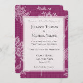  Bourgogne Wijnkant Bloemen Romantische bruiloft Kaart (Voorkant / Achterkant)