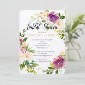 Bourgogne Wijnroze Waterverf Bloemen vrijgezellenf Kaart (Staand voorkant)