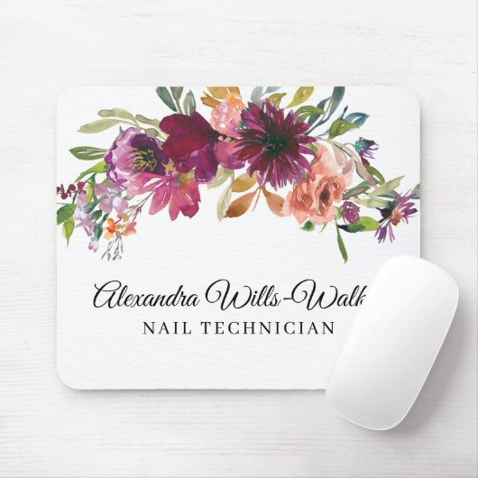 Bourgogne Wildflower Bloemen Muismat (Met muis)