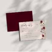 Bourgogne Wildflower bruiloft RSVP Behuizing Kaart