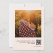 Bourgogne Wildflower Foto QR Code Bruiloft Kaart (Achterkant)