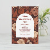 Bourgogne Wildflowers Bruiloft Kaart (Staand voorkant)