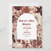 Bourgogne Wildflowers Bruiloft Save The Date (Voorkant)