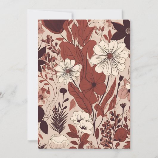 Bourgogne Wildflowers Bruiloft Save The Date (Achterkant)