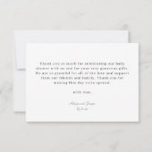 Bourgogne Wildflowers Poppy Flower Baby shower Bedankkaart (Achterkant)