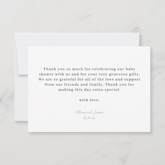 Bourgogne Wildflowers Poppy Flower Baby shower Bedankkaart (Achterkant)