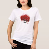 Bourgogne Wine Heart Leaf Tree Wedding T-Shirts (Voorkant)