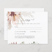 Bourgogne Wine Pampas Grass Tropical Weddenschap (Voorkant / Achterkant)