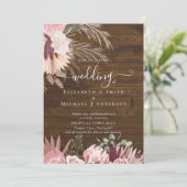 Bourgogne Wine Pampas Grass Tropical Weddenschap (Staand voorkant)