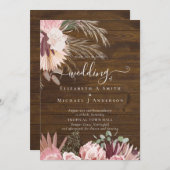 Bourgogne Wine Pampas Grass Tropical Weddenschap (Voorkant / Achterkant)