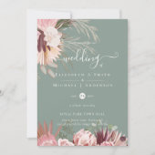 Bourgogne Wine Pampas Grass Tropical Weddenschap (Voorkant)