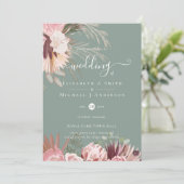 Bourgogne Wine Pampas Grass Tropical Weddenschap (Staand voorkant)