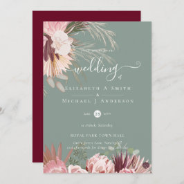 Bourgogne Wine Pampas Grass Tropical Weddenschap