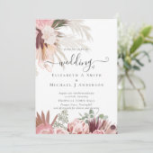 Bourgogne Wine Pampas Grass Tropical Weddenschap (Staand voorkant)