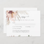 Bourgogne Wine Pampas Grass Tropical Weddenschap Briefkaart (Voorkant / Achterkant)