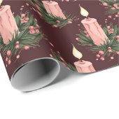  Bourgogne Wine Pink Candle Cadeaupapier (Rol Hoek)