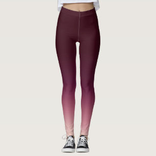 Bourgogne Wine Red Ombre Elegant Gradiënt Leggings