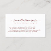 Bourgogne Winery restaurant eenvoudige lijn kunst  Visitekaartje (Achterkant)