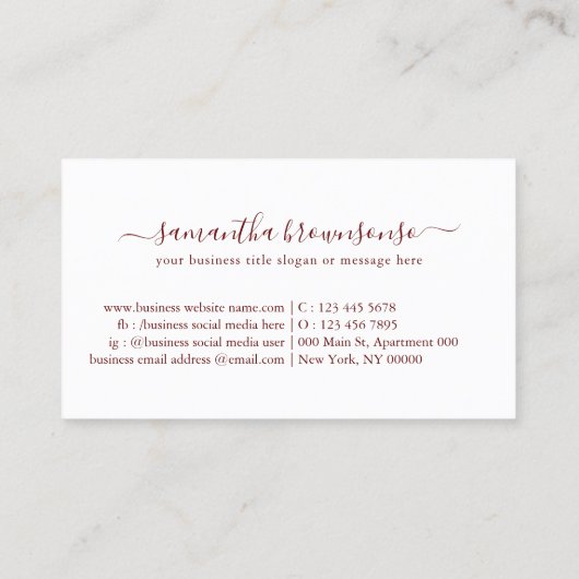 Bourgogne Winery restaurant eenvoudige lijn kunst  Visitekaartje (Achterkant)