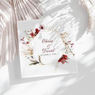 Bourgogne Winter Elegance Bruiloft Servet