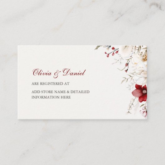 Bourgogne Winter Elegance Registry Kaart (Voorkant)