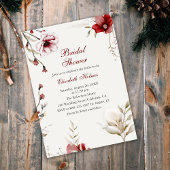 Bourgogne Winter Elegantie Bridal Douche Uitnodigi Kaart