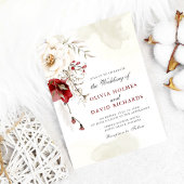 Bourgogne Winter Elegantie bruiloft uitnodiging