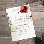 Bourgogne Winter Elegantie bruiloft uitnodiging