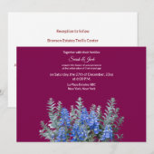 Bourgogne Winter Huwelijksuitnodiging met Bluebonn Kaart (Voorkant / Achterkant)