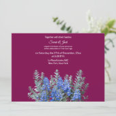 Bourgogne Winter Huwelijksuitnodiging met Bluebonn Kaart (Staand voorkant)