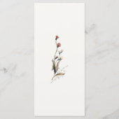 Bourgogne Winter Wildbloemen Menu Kaart (Achterkant)