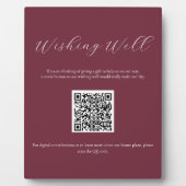 Bourgogne Wishing Well Teken met QR Code Plaque Fotoplaat (Voorkant)