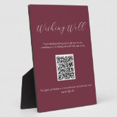 Bourgogne Wishing Well Teken met QR Code Plaque Fotoplaat (Zijkant)
