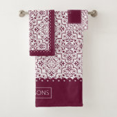 Bourgogne, wit demaspatroon, gespleten grenzen bad handdoek (Insitu)