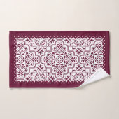 Bourgogne, wit demaspatroon, gespleten grenzen bad handdoek (Handdoek)