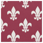 Bourgogne, wit fleur de lis patroon stof (Close Up)