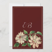 Bourgogne wit groen bloemenbotanisch Tafelnummers (Achterkant)