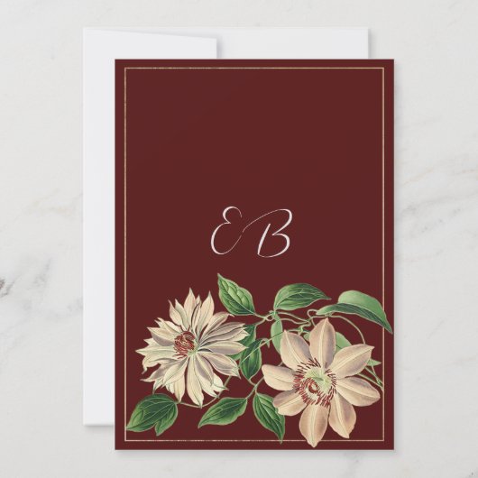 Bourgogne wit groen bloemenbotanisch Tafelnummers (Achterkant)