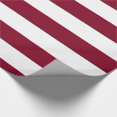 Bourgogne, Wit XL Stripes Patroon Cadeaupapier (Hoek)