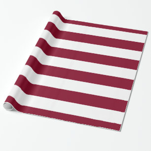Bourgogne, Wit XL Stripes Patroon Cadeaupapier