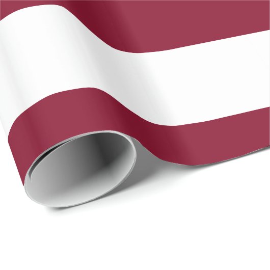 Bourgogne, Wit XL Stripes Patroon Cadeaupapier (Rol Hoek)