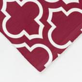 Bourgogne Wit Zwart Marokkaans #6 LG Chevron 1INQR Fleece Deken (Hoek)